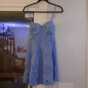 Polka dot blue and white dress very light weight